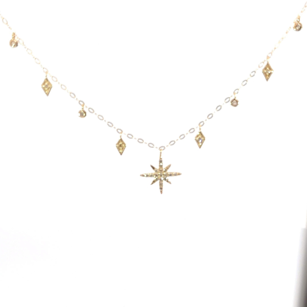 Station Necklace: KNC02-138(N)-YG