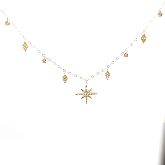 Station Necklace: KNC02-138(N)-YG