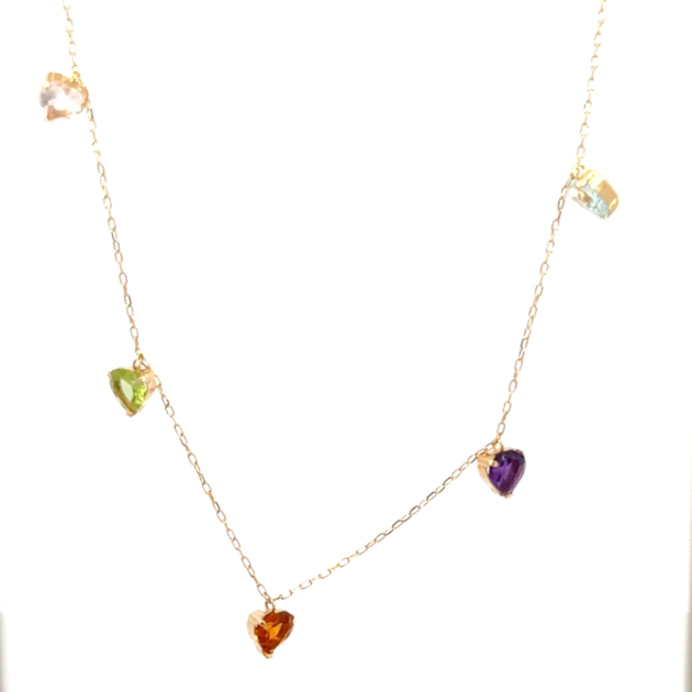 Multi color station necklace: KNC08-35