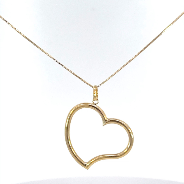 Gold Open Heart Pendant  - KPN01-740